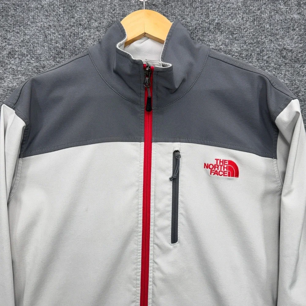 The North Face Softshell Jacket Mens Medium Gray Long Sleeve Outdoor Hiking